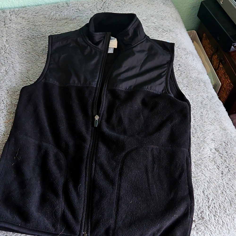 Old Nevy Black Fleece vest 14 16